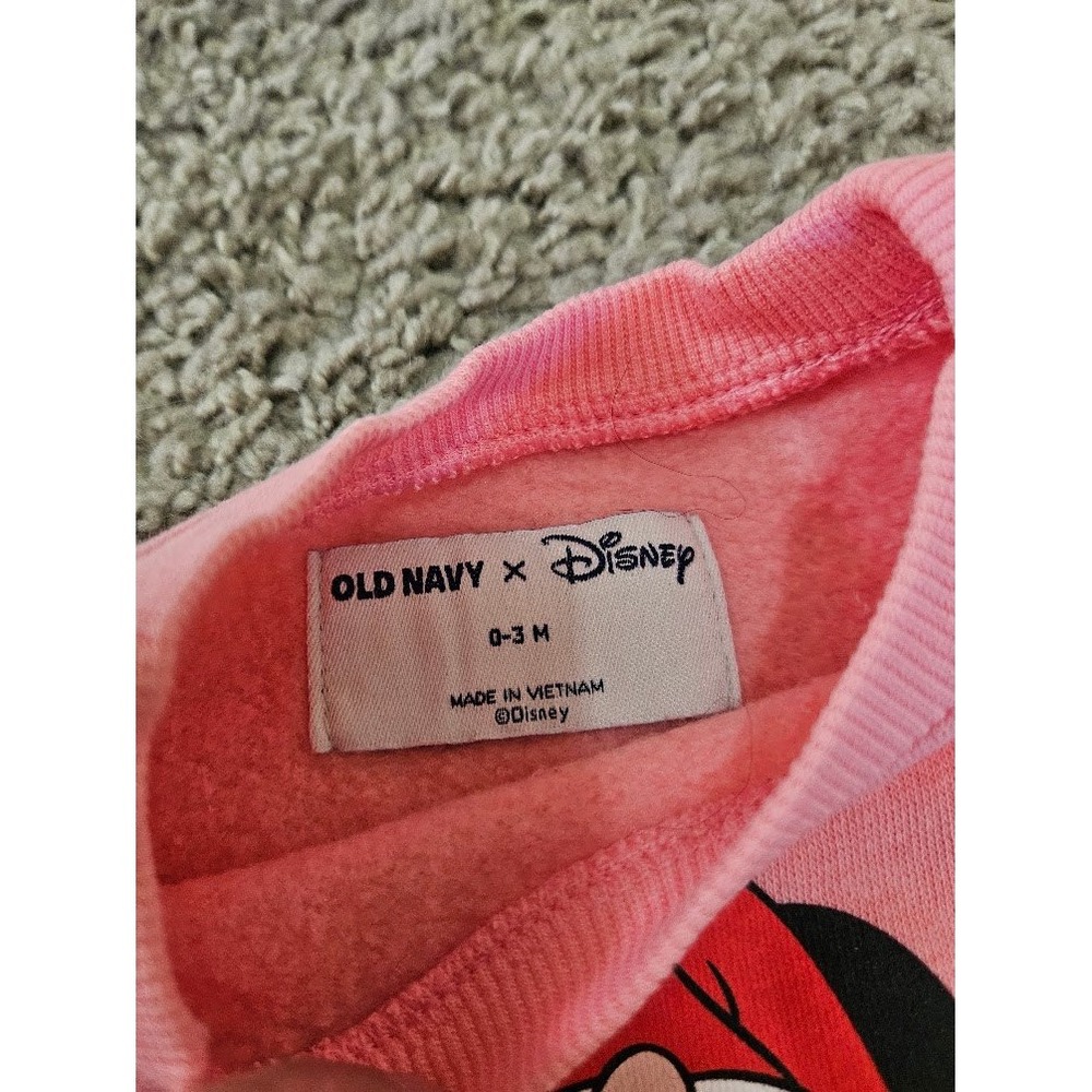 Old Navy Disney Baby Minnie Mouse Christmas Sweatshirt Jogger Set Pink 0-3M - Picture 2 of 4